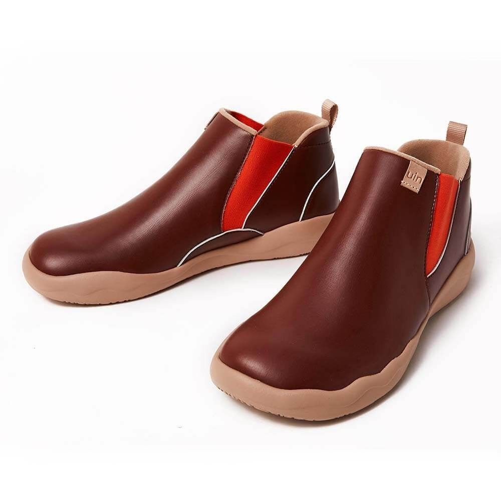 UIN Men's High Top Ankle Boots Casual Comfort Walking Shoes (Granada Burgundy)